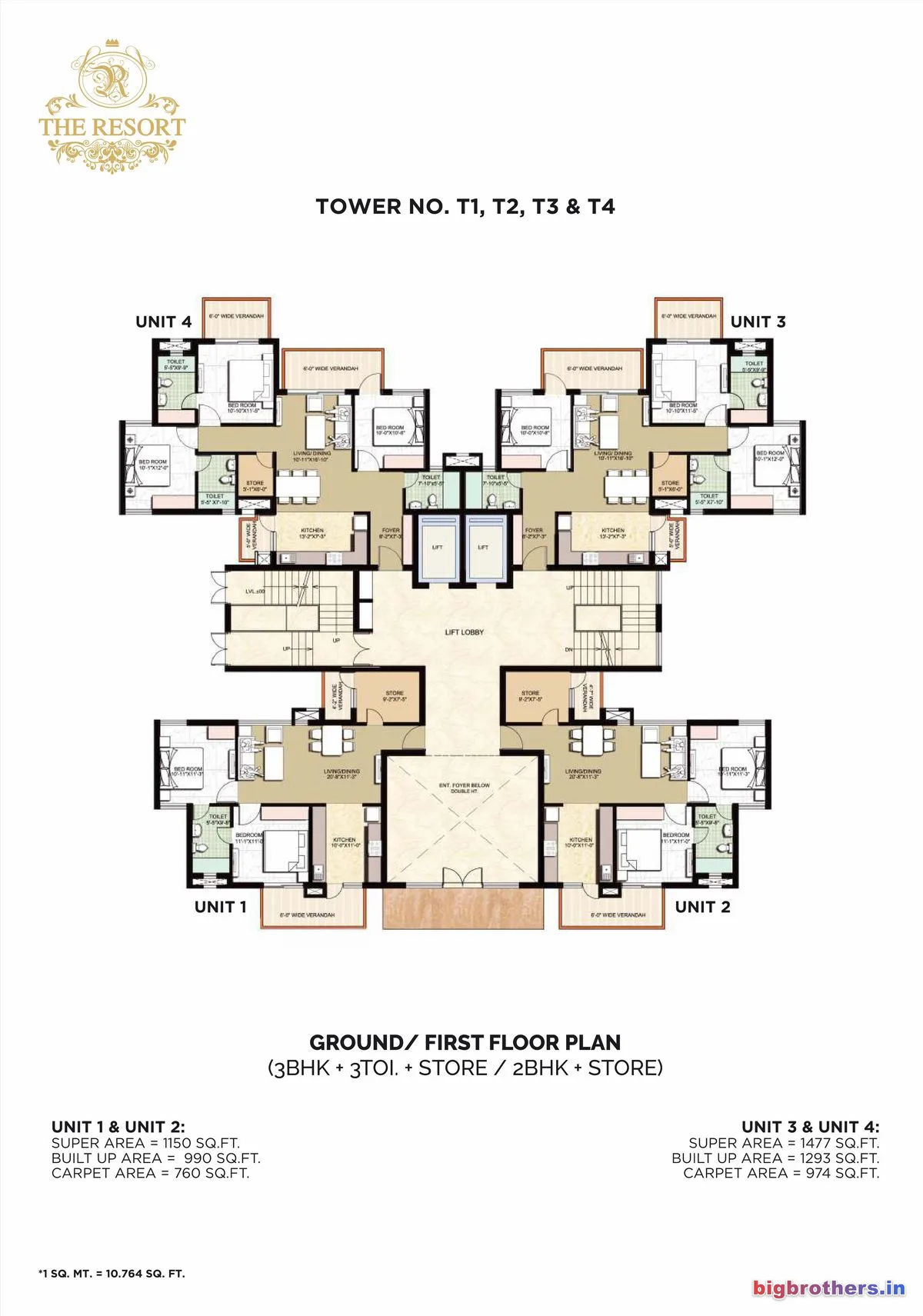 Omaxe The Resort Chandigarh — 3 BHK Floor Plan thumbnail