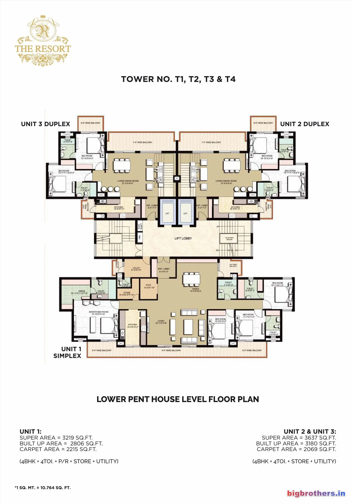 Omaxe The Resort Chandigarh — 4 BHK Floor Plan thumbnail